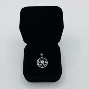 9K White Gold 0.20 CT Natural Diamond Round Pendant